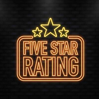 EPS 해외이미지 배너 일러스트 타이포그라피 사람없음 화려 심볼 네온 별점 해외202310 해외일러스트 문자 컨셉 점수 평가 파일형식 벡터