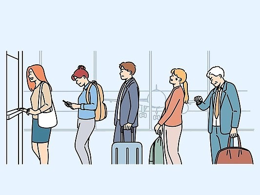 EPS 해외이미지 여자 남자 여행 이동 컨셉 일러스트 교통시설 휴가 서기 사람 여행객 여행가방 짐 대기 기다림 티켓 공항 도착 고객 항공 확인 출발 보안 대문 승객 고립 대패 신분증 터미널 벡터 세관 국경 해외202310 해외일러스트 교통 가방 모션 안전 문 시설 증명서 파일형식 관세청