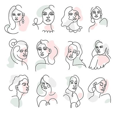 EPS 해외이미지 모양 캐릭터 헤어스타일 디자인 여자 얼굴 일러스트 아이디어 건강 가면 사람 그래픽 치료 뷰티 머리 유행 상점 스파 화장품 화려 플랫 만화 이발 심볼 피부 사인 신분 심플 배지 고립 돌봄 보습 활자 스타일 벡터 미니멀 해외202310 해외일러스트 일러캐릭터 컨셉 의학 모션 신체부위 활자판 파일형식