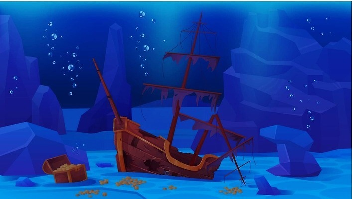 EPS 해외이미지 배너 어린이 바다 여행 백그라운드 일러스트 추상 바닥 항해 미술 풍경 목재 물 여름 파란색 빛 상자 뷰티 바닷속 수중 거품 게임 보트 황금 플랫 만화 충돌 갑판 아래 다이빙 장면 해적 대포 보물 돛대 깊이 깨짐 옛날 조난 벡터 해외202310 해외일러스트 자연요소 나무 계절 무기 컬러 컨셉 무늬 배_교통 재료 놀이 문화예술 사람 수영 도둑 방향 위치 수중스포츠 파일형식