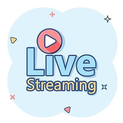 EPS 해외이미지 일러스트 사람없음 파란색 심볼 심플 코믹 방송 라이브 해외202310 해외일러스트 컬러 파일형식 벡터
