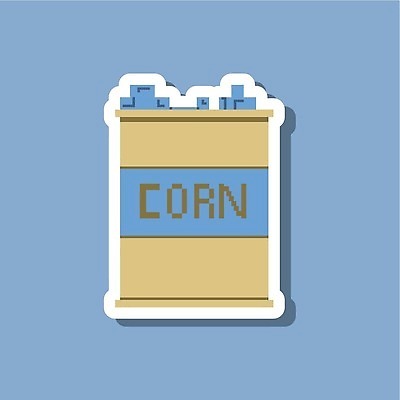 EPS 해외이미지 스티커 일러스트 봉투 옥수수 사람없음 파란색 해외202310 해외일러스트 컬러 곡류 파일형식 벡터
