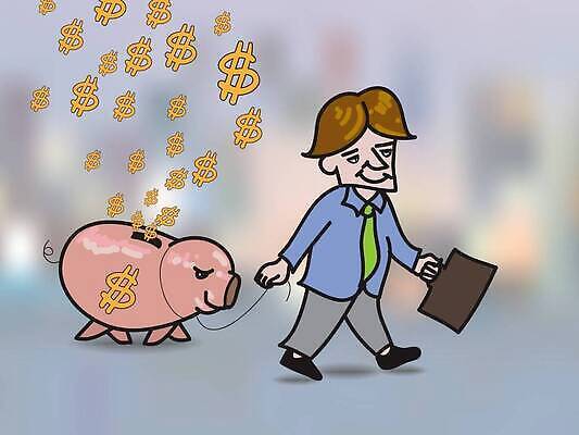 EPS 해외이미지 남자 컨셉 돈 일러스트 비즈니스 성공 사람 금융 경제 저축 돼지저금통 가을 흰색 돼지 비즈니스맨 절약 재산 심볼 선두 해외202310 해외일러스트 계절 컬러 포유류 저금통 직장인 파일형식 벡터
