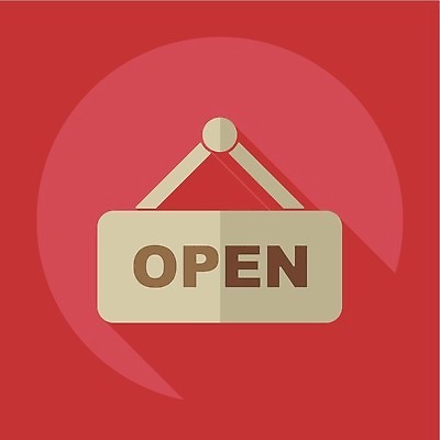 EPS 해외이미지 일러스트 간판 사람없음 상점 오픈 플랫 심볼 해외202310 해외일러스트 파일형식 벡터