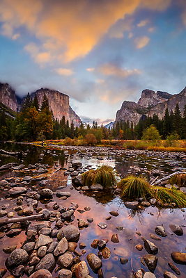 포토 JPG 해외이미지 나무 공원 여행 자연 하늘 산 풍경 사람없음 야외 초록색 물 파란색 강 뷰티 반사 일출 계곡 미국 일몰 가을 바위 숲 캘리포니아 내추럴 랜드마크 요세미티국립공원 전국 해외202310 해외포토 자연요소 식물 계절 공공시설 컬러 북아메리카 국립공원 노을 돌_바위 생태계 파일형식