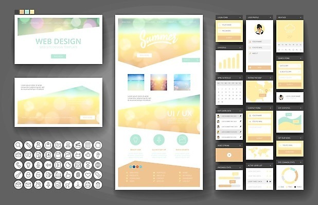 EPS 해외이미지 템플릿 디자인 바다 여행 지도 인터넷 일러스트 비즈니스 하늘 모바일 휴가 사람없음 그래픽 여름 세트 세계 햇빛 태양 웹 플랫 메뉴 휴양지 레이아웃 페이지 UI 인터페이스 해외202004 해외일러스트 자연요소 계절 장소 파일형식 벡터