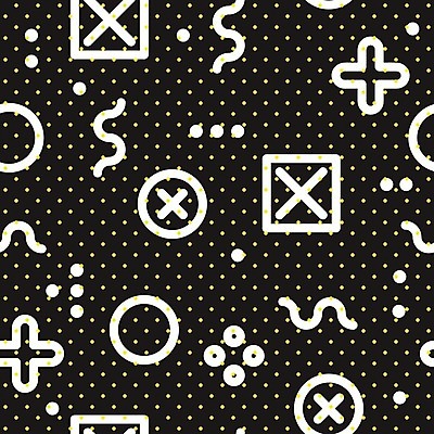 EPS 해외이미지 모양 디자인 선 백그라운드 패턴 일러스트 추상 사람없음 그래픽 노란색 검은색 원형 플랫 기하학 팝 스타일 멤피스디자인 해외202004 해외일러스트 도형 컬러 무늬 파일형식 벡터