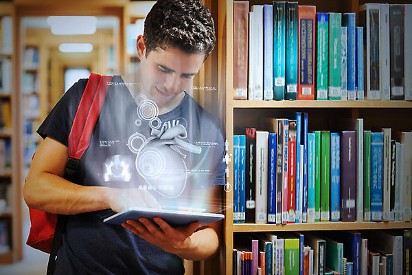 포토 JPG 해외이미지 백인 학생 교육 남자 미래 책장 실내 한명 서기 20대 학습 태블릿 디지털 스크린 터치 도서관 대학교 인터페이스 터치스크린 홀로그램 해외202004 해외포토 서양인 1 가구 컨셉 학교 모션 사람 청년 내부 전자제품 스마트기기 파일형식