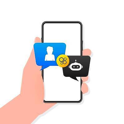 EPS 해외이미지 캐릭터 디자인 컨셉 인터넷 일러스트 통신 모바일 대화 디지털 웹 거품 도움 메시지 플랫 고객 스마트 심볼 로봇 서비스 사인 부름 온라인 고립 문자메시지 소셜 인공 인터페이스 지능 지원 채팅 헬프 가상 벡터 사용자 해외202310 해외일러스트 일러캐릭터 모션 말하기 파일형식