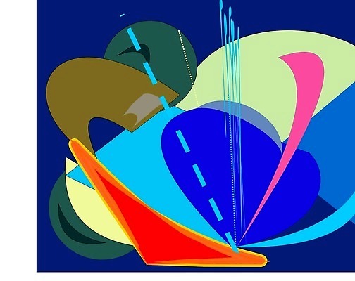 EPS 해외이미지 모양 디자인 선 컬러 백그라운드 패턴 오렌지 일러스트 추상 미술 장식 파란색 컬러풀 노란색 원형 기하학 구성 스타일 벡터 해외202310 해외일러스트 도형 무늬 과일 문화예술 파일형식