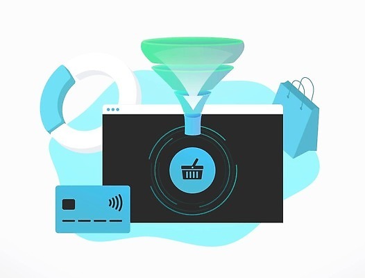 EPS 해외이미지 캠페인 컨셉 일러스트 비즈니스 안내 쇼핑 판매 디지털 카트 흐름 이메일 구매 계획 버리기 수익 온라인 뉴스레터 세대 전자상거래 깔대기 마케팅 자동화 체크아웃 치유 벡터 해외202310 해외일러스트 템플릿 모션 경제 파일형식