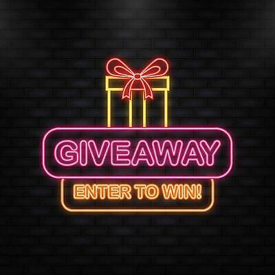 EPS 해외이미지 배너 일러스트 타이포그라피 사람없음 선물상자 화려 심볼 네온 당첨 경품 해외202310 해외일러스트 문자 컨셉 선물 이벤트 상자 파일형식 벡터