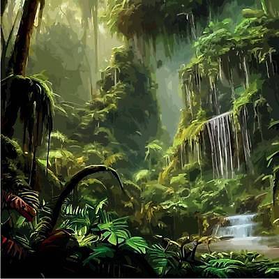 EPS 해외이미지 백그라운드 잎 일러스트 자연 사람없음 초록색 열대우림 해외202310 해외일러스트 식물 컬러 숲 생태계 파일형식 벡터