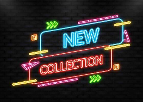 EPS 해외이미지 배너 화살표 선 일러스트 새로움 사람없음 사각형 삼각형 네온 해외202310 해외일러스트 도형 컨셉 파일형식 벡터