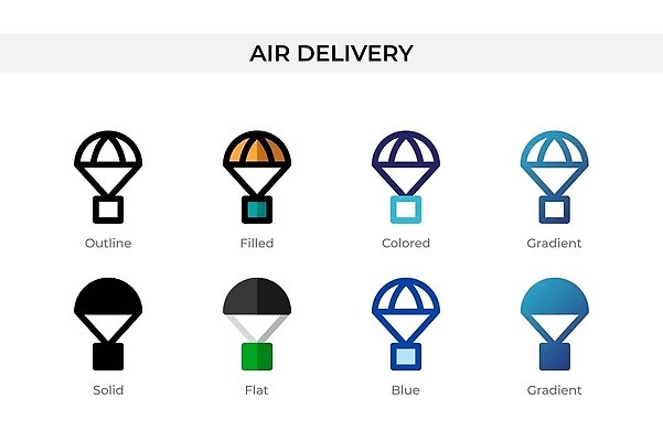 EPS 해외이미지 선 사람없음 파란색 세트 다양 열기구 면 심볼 심플 해외202310 컬러 다수 항공교통 파일형식 벡터