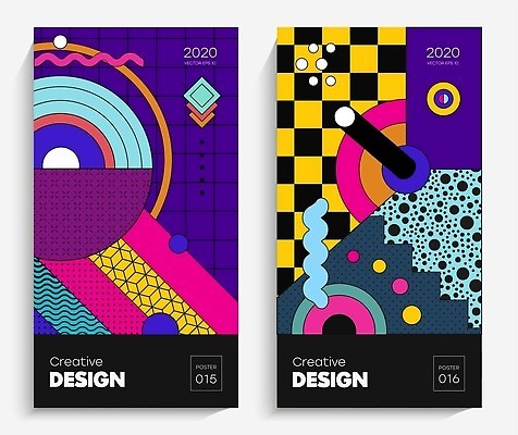 EPS 해외이미지 디자인 배너 포스터 패턴 일러스트 추상 사람없음 그래픽 컬러풀 화려 기하학 멤피스디자인 해외202310 해외일러스트 컬러 컨셉 무늬 파일형식 벡터