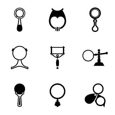 EPS 해외이미지 디자인 응시 일러스트 유리 돋보기 그래픽 세트 웹 탐험 흰색 공구 확대 심볼 사인 검색 발견 광학 벡터 해외202310 해외일러스트 시선 컬러 인터넷 재질 도구 파일형식