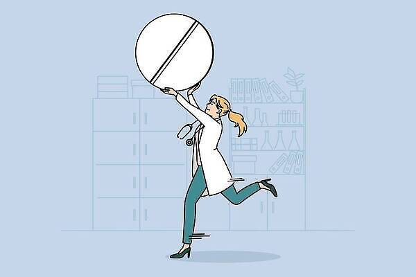 EPS 해외이미지 전신 여자 일러스트 선반 한명 들기 성인 달리기 알약 의사 성인여자한명만 해외202310 해외일러스트 1 가구 모션 사람 약 의료진 여자한명만 성인여자만 파일형식 벡터