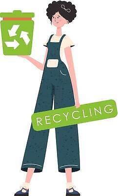 EPS 해외이미지 백인 옷 여자 어린이 가방 일러스트 서기 사람 글로벌 환경 재활용 쓰레기통 잡기 오염 던지기 보호 쓰레기 폐기물 컨테이너 플라스틱 만화 가득함 에코 생태계 패키지 낭비 고립 돌봄 생태학 운동가 줄이기 헬프 자선단체 해외202310 해외일러스트 서양인 잡화 교육 산업 컨셉 모션 재질 도움 그룹 친환경 자선 파일형식 벡터