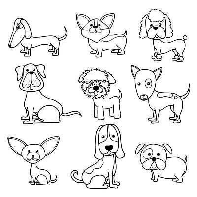 EPS 해외이미지 동물 캐릭터 손 디자인 행복 실루엣 선 백그라운드 일러스트 포유류 잉크 미술 앉기 그래픽 반려동물 세트 장난감 머리 검은색 흰색 개 리트리버 강아지 낙서 인쇄 만화 스케치 닥스훈트 테리어 래브라도리트리버 수집 심볼 사인 그림 윤곽 손그림 송곳니 고립 기르기 유래 벡터 해외202310 해외일러스트 일러캐릭터 감정 컬러 모션 문화예술 촬영기법 신체부위 치아 돌봄 파일형식