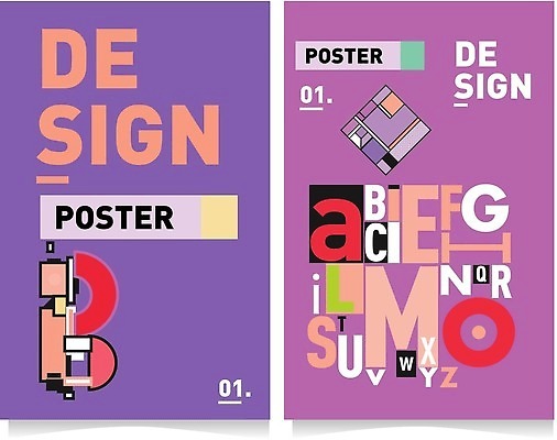 EPS 해외이미지 도형 알파벳 포스터 백그라운드 일러스트 추상 타이포그라피 사람없음 보라색 화려 해외202310 해외일러스트 문자 영어 컬러 컨셉 무늬 파일형식 벡터