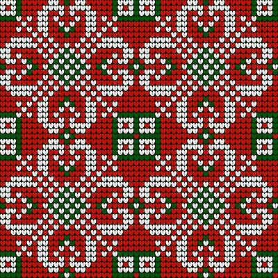 EPS 해외이미지 디자인 패턴 일러스트 사람없음 빨간색 하트 뜨개질 해외202310 해외일러스트 모양 컬러 무늬 취미 파일형식 벡터