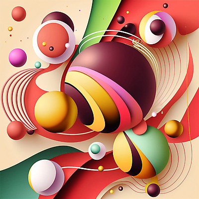 JPG 해외이미지 디자인 예술 선 일러스트 추상 미래 사람없음 컬러풀 원형 화려 입체 기하학 해외202310 해외일러스트 도형 컬러 컨셉 무늬 파일형식