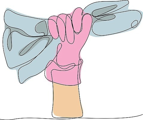 EPS 해외이미지 손 라인일러스트 일러스트 신체부위 잡기 청소 고무장갑 걸레 해외202310 해외일러스트 장갑 모션 사람 청소도구 고무 파일형식 벡터