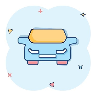 EPS 해외이미지 일러스트 자동차 사람없음 파란색 심볼 심플 코믹 해외202310 해외일러스트 육상교통 컬러 파일형식 벡터