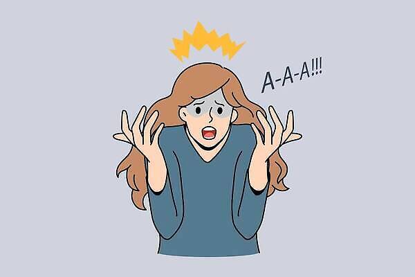 EPS 해외이미지 여자 일러스트 한명 상반신 성인 놀람 외침 비즈니스우먼 성인여자한명만 해외202310 해외일러스트 1 감정 비즈니스 표정 사람 소리 직장인 여자한명만 성인여자만 파일형식 벡터