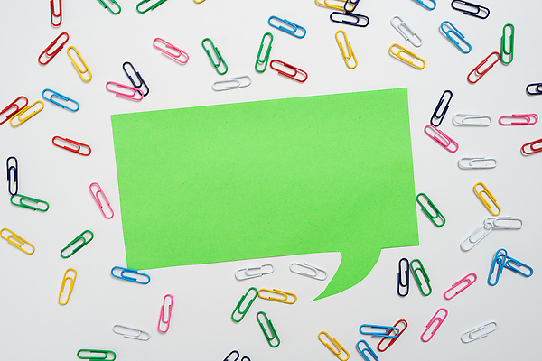 포토 JPG 해외이미지 종이 백그라운드 말풍선 아이디어 사람없음 초록색 클립 카피스페이스 해외202310 해외포토 컬러 컨셉 공백 파일형식