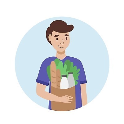 EPS 해외이미지 무료이미지 남자 일러스트 한명 들기 쇼핑백 장바구니 식료품백 해외202310 해외일러스트 1 가방 모션 사람 쇼핑 바구니 파일형식 벡터