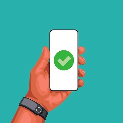 EPS 해외이미지 손 디자인 백그라운드 인터넷 일러스트 비즈니스 통신 성공 모바일 그래픽 초록색 스마트폰 핸드폰 디지털 스크린 웹 끝 선택 만화 스마트 심볼 체크표시 확인 사인 심플 부름 온라인 고립 동의 승인 벡터 해외202310 해외일러스트 컬러 컨셉 모션 신체부위 전자제품 스마트기기 파일형식