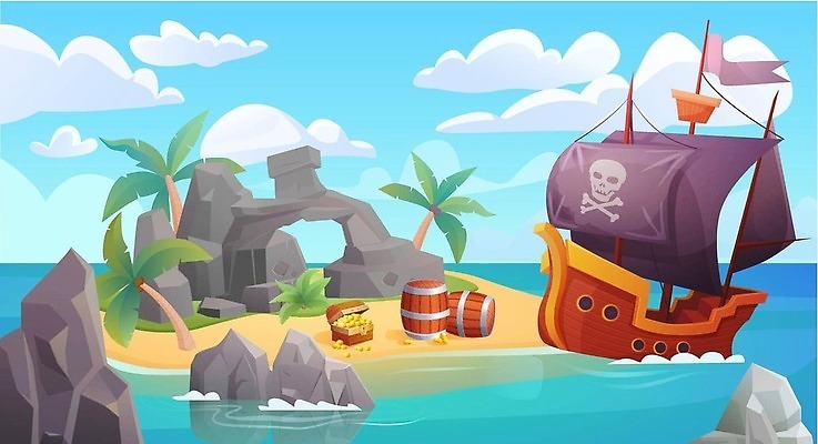 EPS 해외이미지 디자인 어린이 바다 섬 백그라운드 돈 일러스트 손바닥 풍경 상자 세계 항구 정원 도전 수확 게임 물방울 깃발 보트 황금 플랫 만화 땅 가득함 사냥 장면 공상 사냥꾼 해적 보물 네비게이션 발견 궤 옛날 벡터 해외202310 해외일러스트 직업 손 농업 배_교통 교통시설 놀이 사람 재산 도둑 파일형식