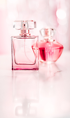 포토 JPG 해외이미지 분홍색 백그라운드 유리 사람없음 고급 향수 보케 향수병 해외202310 해외포토 컬러 컨셉 재질 화장품 병_담는 파일형식