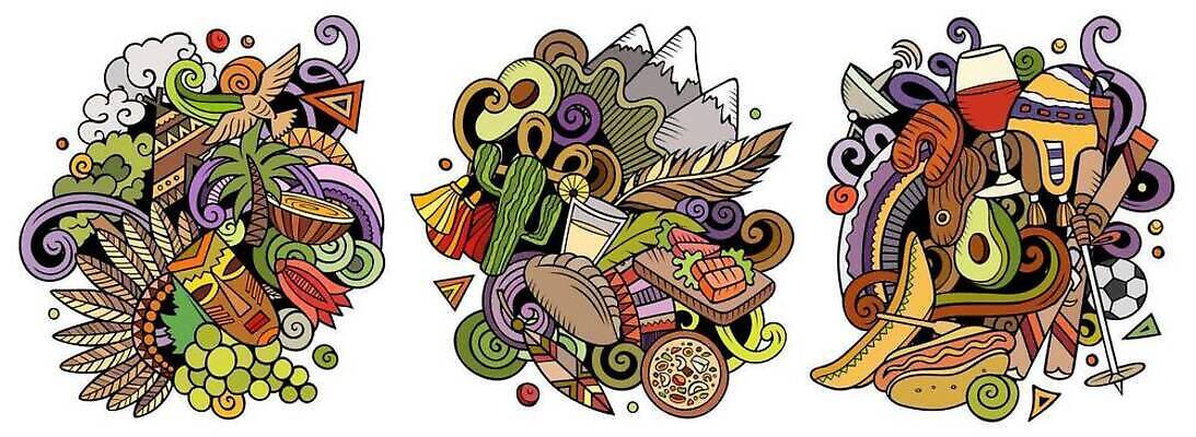 EPS 해외이미지 클립아트 디자인 배너 문화 여행 일러스트 자연 휴가 산 선인장 인종 풍경 야외 세트 컬러풀 깃발 남아메리카 원주민 낙서 라틴아메리카 만화 수집 심볼 오브젝트 보따리 화산 칠레 부족 구성 랜드마크 산티아고 전국 해외202310 해외일러스트 식물 컬러 컨셉 아메리카 사람 아프리카인 생태계 파일형식 벡터