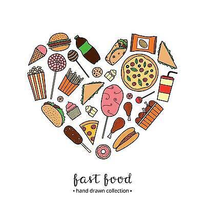 EPS 해외이미지 일러스트 피자 패스트푸드 샌드위치 사탕 사람없음 과자 치킨 감자튀김 햄버거 하트 도넛 낙서 콜라 팝콘 핫도그 아기자기 해외202310 해외일러스트 모양 음식 컨셉 디저트 감자 서양음식 튀김 인스턴트 탄산음료 닭고기요리 파일형식 벡터