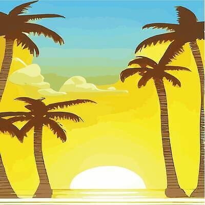 EPS 해외이미지 실루엣 일러스트 하늘 사람없음 컬러풀 야자수 노을 분위기 카피스페이스 해외202310 해외일러스트 자연요소 나무 컬러 컨셉 촬영기법 공백 파일형식 벡터