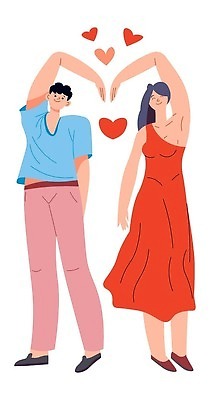 EPS 해외이미지 모양 디자인 커플 여자 남자 행복 감정 포즈 일러스트 관계 남편 함께함 발렌타인데이 사랑 사람 성인 희망 우정 낭만 유연 서식 긍정 쇼 팔 고립 돌봄 소셜 지원 벡터 자선단체 해외202310 해외일러스트 컨셉 모션 데이이벤트 신체부위 친구 그룹 자선 파일형식