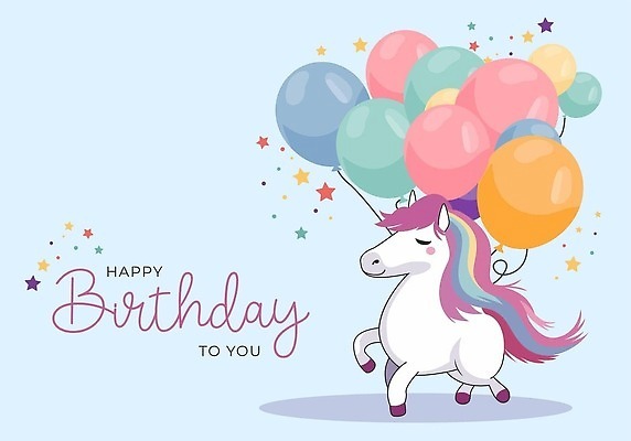 EPS 해외이미지 별 일러스트 사람없음 파란배경 생일축하 유니콘 해외202310 해외일러스트 자연요소 백그라운드 파란색 축하 생일 파일형식 벡터