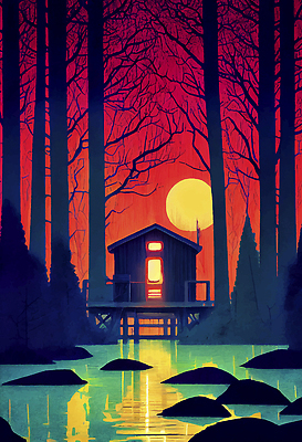 포토 JPG 해외이미지 나무 백그라운드 일러스트 자연 사람없음 목재 평화 소나무 숲 오두막 시골집 해외202310 해외일러스트 식물 컨셉 재료 주택 생태계 파일형식