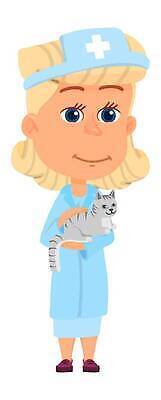 EPS 해외이미지 동물 직업 캐릭터 여자 행복 유니폼 일러스트 건강 병원 사람 성인 치료 파란색 반려동물 금발 약 고양이 의사 흰색 긴급 잡기 만화 사인 얼룩무늬 솜털 수의사 고립 돌봄 벡터 해외202310 해외일러스트 일러캐릭터 헤어스타일 옷 감정 컬러 무늬 포유류 의학 모션 의료진 파일형식
