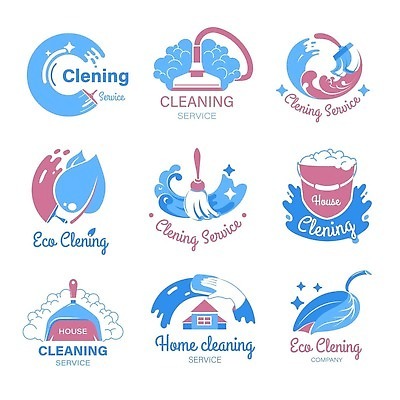 EPS 해외이미지 분홍색 잎 일러스트 사람없음 파란색 세트 라벨 빗자루 청소 양동이 심볼 서비스 손모양 청소기 닦기 해외202310 해외일러스트 모양 식물 컬러 모션 프레임 전자제품 청소도구 파일형식 벡터 손_신체부위