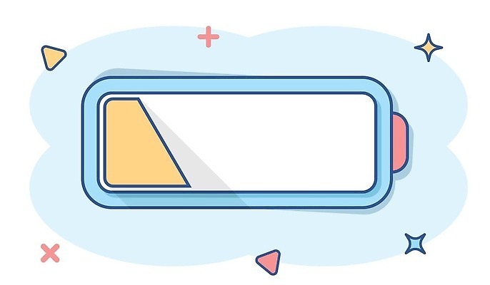 EPS 해외이미지 일러스트 사람없음 파란색 건전지 심볼 심플 코믹 해외202310 해외일러스트 컬러 파일형식 벡터