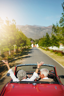 포토 JPG 해외이미지 나무 여자 노년 남자 산 상반신 야외 두명 뒷모습 햇빛 노부부 만세 드라이브 오픈카 도료 노인만 해외202310 해외포토 식물 부부 뷰포인트 모션 승용차 사람 성인 태양 운전 성인만 파일형식