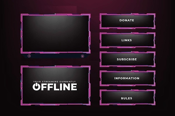 EPS 해외이미지 디자인 백그라운드 일러스트 미래 프레임 장식 스크린 흐름 게임 방송 덮기 게이머 화상통화 벡터 국경 해외202310 해외일러스트 컨셉 모션 놀이 통화 파일형식