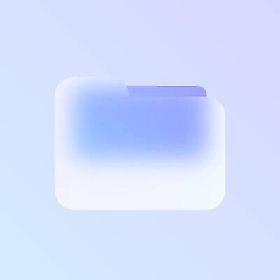 EPS 해외이미지 일러스트 사람없음 파란색 폴더 반투명 블러효과 글래스모피즘 해외202310 해외일러스트 디자인 컬러 파일 블러 파일형식 벡터 효과