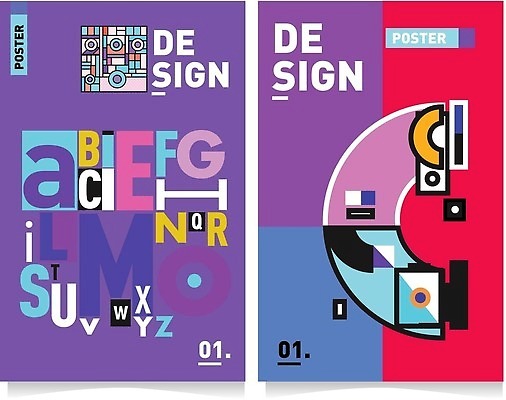 EPS 해외이미지 도형 알파벳 포스터 백그라운드 일러스트 추상 타이포그라피 사람없음 보라색 화려 해외202310 해외일러스트 문자 영어 컬러 컨셉 무늬 파일형식 벡터