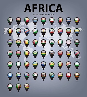 EPS 해외이미지 지도 일러스트 아프리카 표시 이집트 세트 깃발 케냐 포인트 세이셸 모로코 가나 나미비아 나이지리아 남아프리카 니제르 르완다 마다가스카르 말라위 말리 모리셔스 보츠와나 알제리 앙골라 잠비아 카메룬 벡터 해외202310 해외일러스트 나라 금융 파일형식 서아프리카