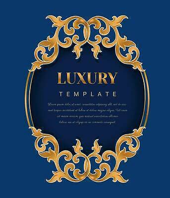 EPS 해외이미지 일러스트 프레임 사람없음 금색 고급 남색 테두리 해외202310 해외일러스트 컬러 컨셉 파일형식 벡터